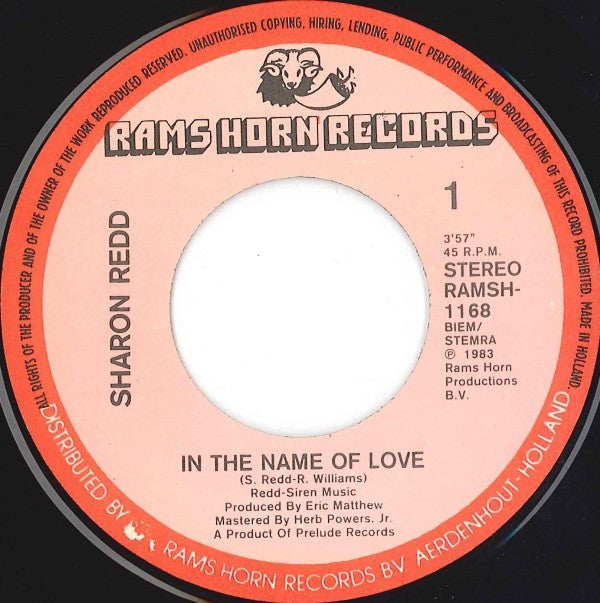 Sharon Redd : In The Name Of Love (7",45 RPM)