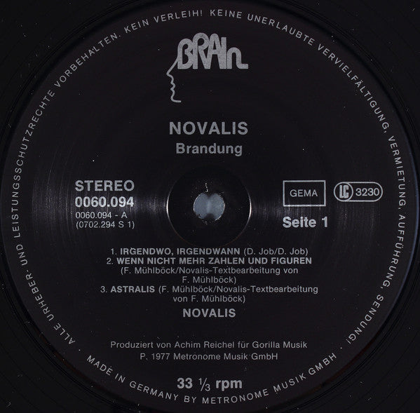 Novalis (3) : Brandung (LP,Album,Reissue)