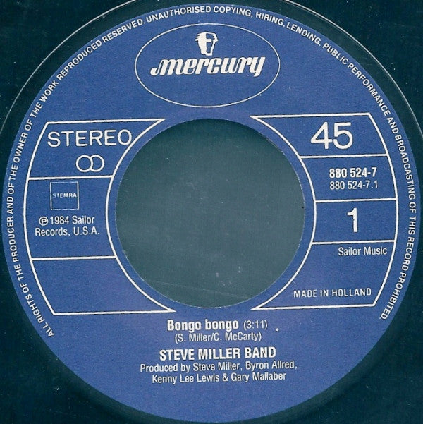 Steve Miller Band : Bongo Bongo (7",45 RPM,Single)