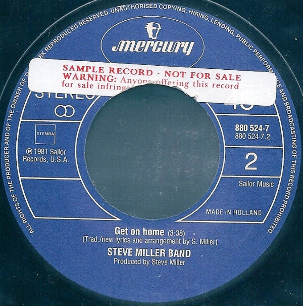 Steve Miller Band : Bongo Bongo (7",45 RPM,Single)