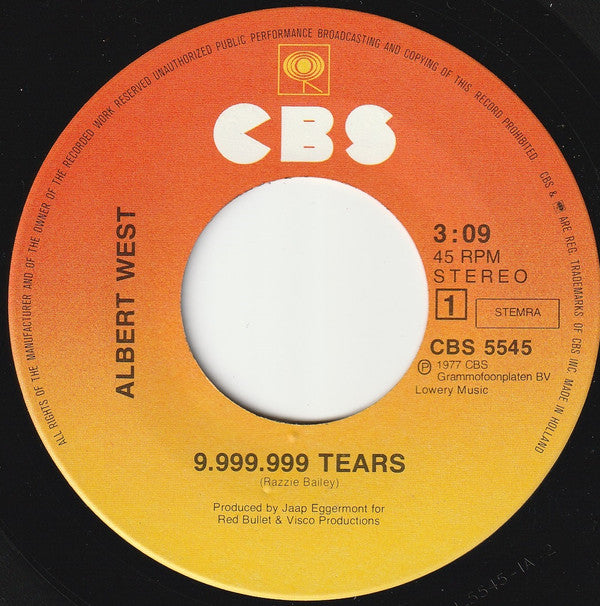 Albert West : 9.999.999 Tears (7")