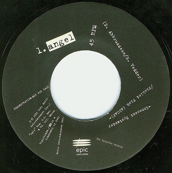Pearl Jam : Angel (7",Single,Promo,Limited Edition)