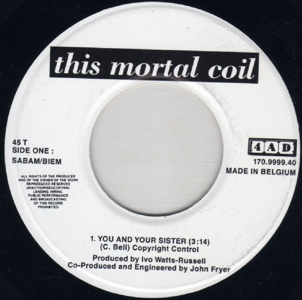 This Mortal Coil : You And Your Sister (7",45 RPM,Single)