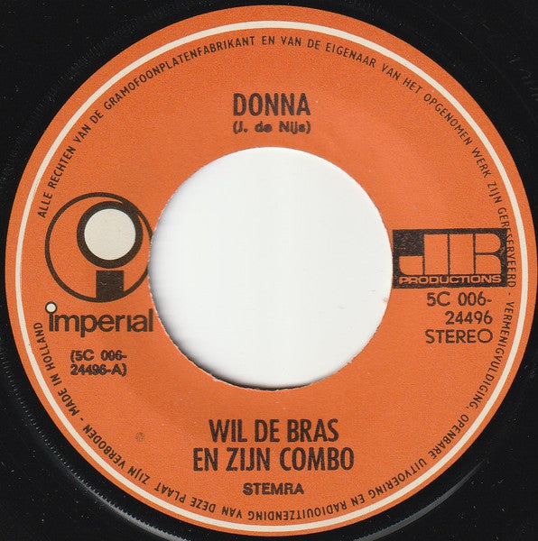 Combo Wil De Bras : Donna (7",45 RPM,Single,Stereo)