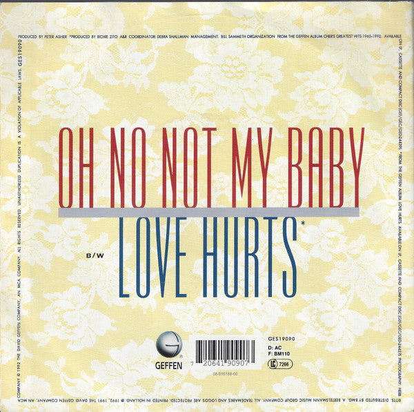 Cher : Oh No Not My Baby (7",45 RPM,Single,Stereo)