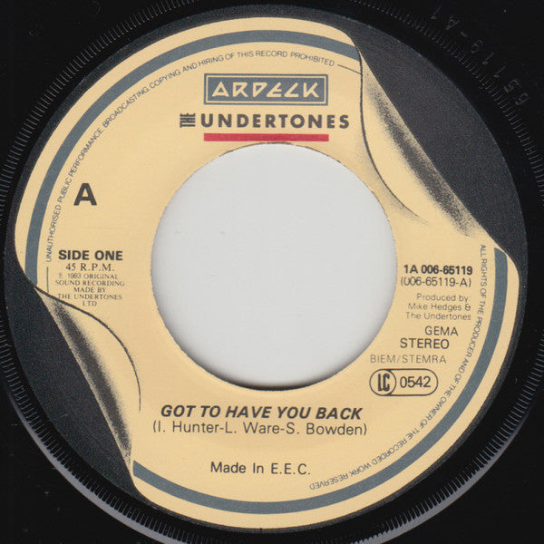 Undertones, The : Got To Have You Back (7",45 RPM,Single)