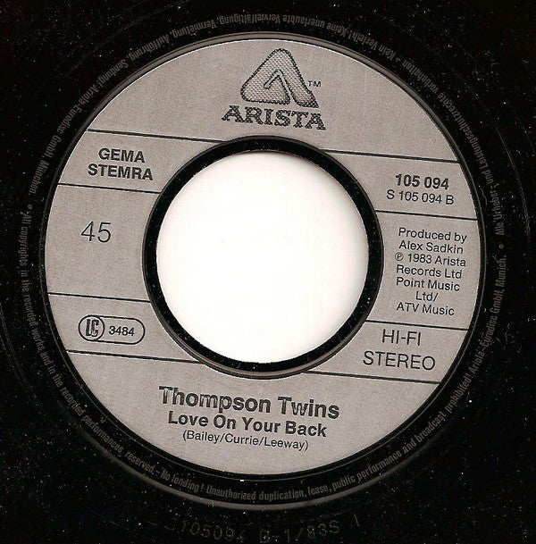 Thompson Twins : Love On Your Side (7",Single,45 RPM)