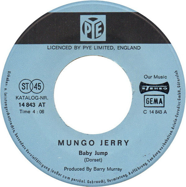 Mungo Jerry : Baby Jump (7",45 RPM,Single,Stereo)