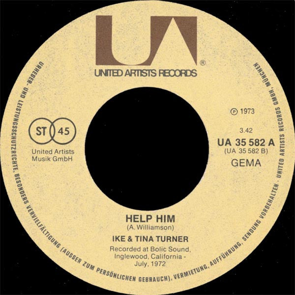 Ike & Tina Turner : Nutbush City Limits / Help Him (7",45 RPM,Single,Stereo)