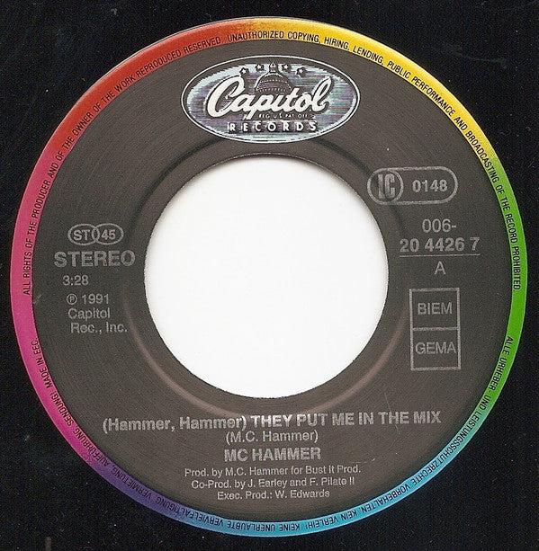 MC Hammer : (Hammer Hammer) They Put Me In The Mix / Cold Go M.C. Hammer (7")
