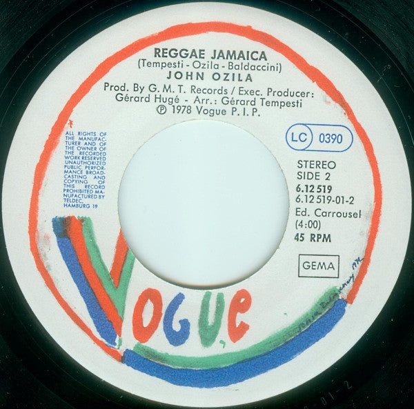 John Ozila : Harlem Reggae (7",45 RPM,Single)
