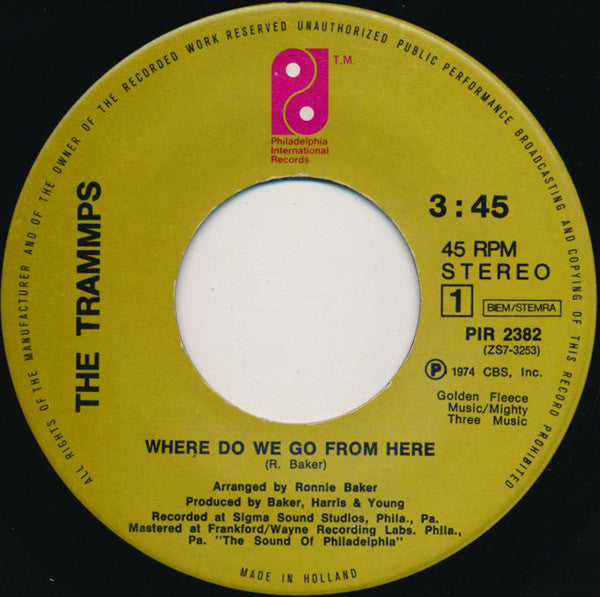 Trammps, The : Where Do We Go From Here (7",45 RPM,Stereo)