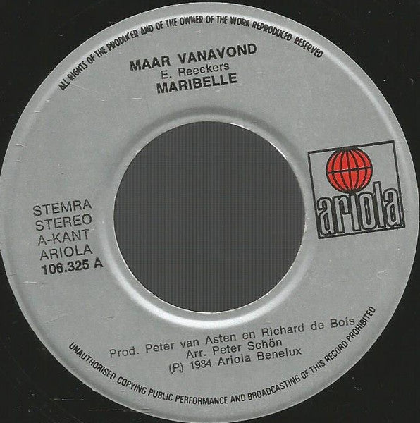 Maribelle : Ik Hou Van Jou / Maar Vanavond (7",Single,45 RPM)