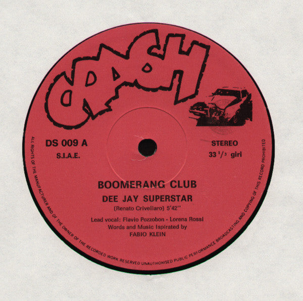 Boomerang Club Band : Dee Jay Superstar (12",33 ⅓ RPM)
