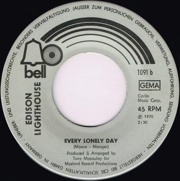 Edison Lighthouse : Love Grows (Where My Rosemary Goes) (7",45 RPM,Single)