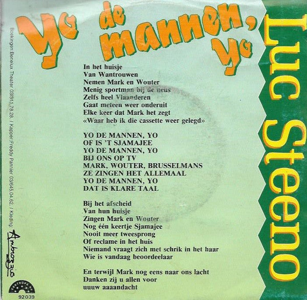 Luc Steeno : Yo De Mannen Yo (7",45 RPM,Single)