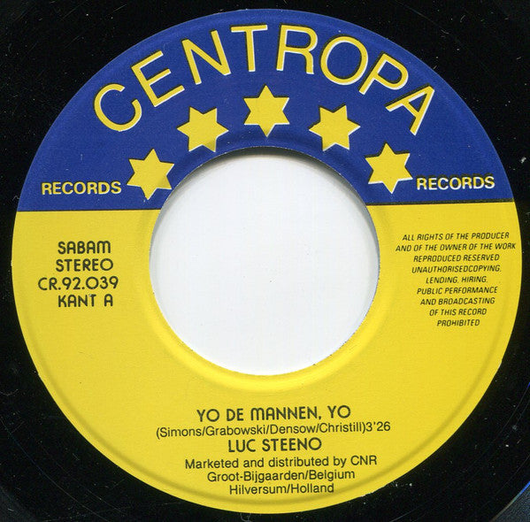 Luc Steeno : Yo De Mannen Yo (7",45 RPM,Single)