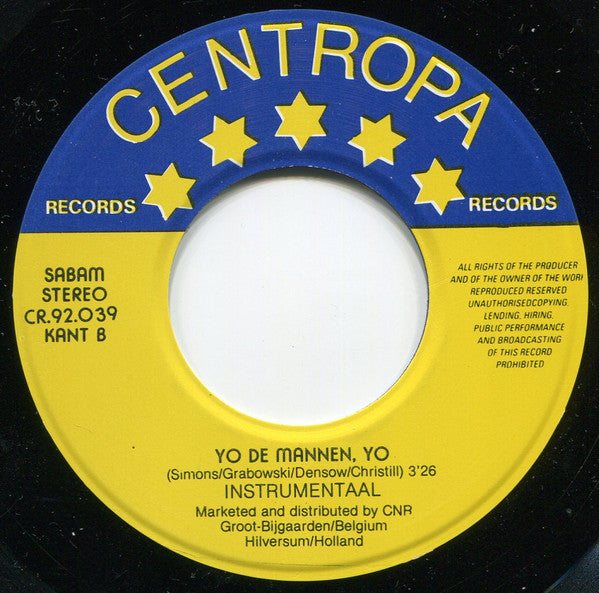 Luc Steeno : Yo De Mannen Yo (7",45 RPM,Single)