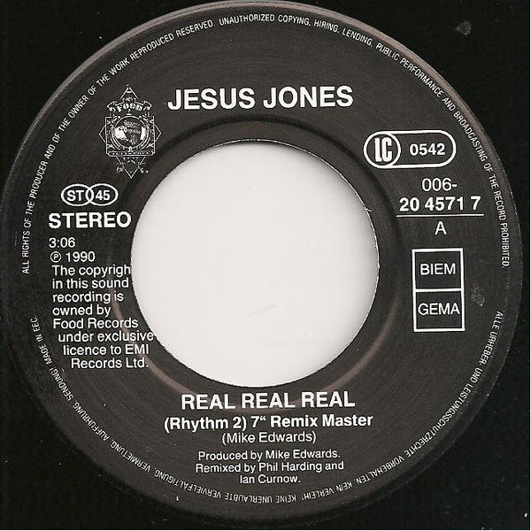 Jesus Jones : Real Real Real (7",Single,45 RPM)