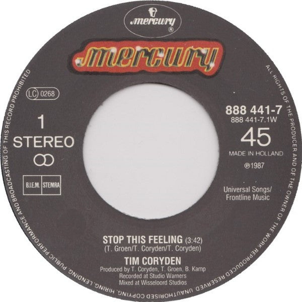 Tim Coryden : Stop This Feeling (7",45 RPM,Single,Stereo)