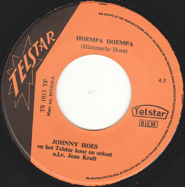 Johnny Hoes : En Van Je Hoempa (7",45 RPM,Single)