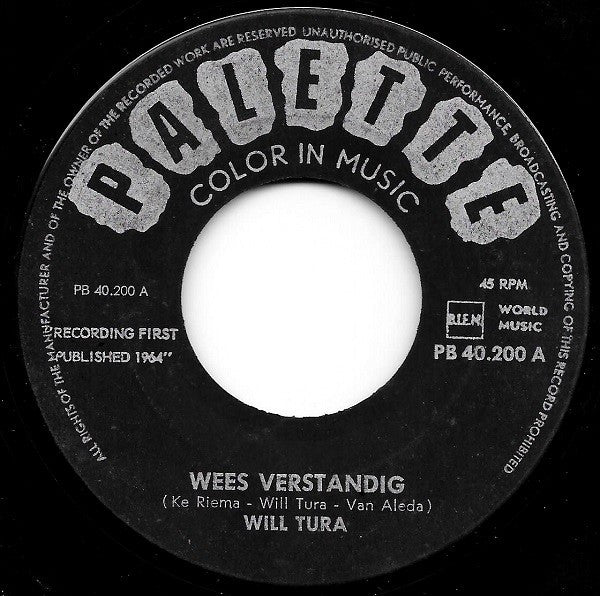 Will Tura : Wees Verstandig (7",45 RPM,Single)