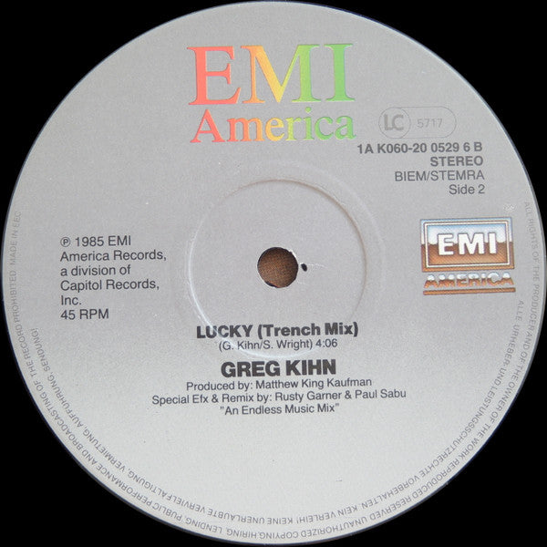 Greg Kihn : Lucky (12",45 RPM)