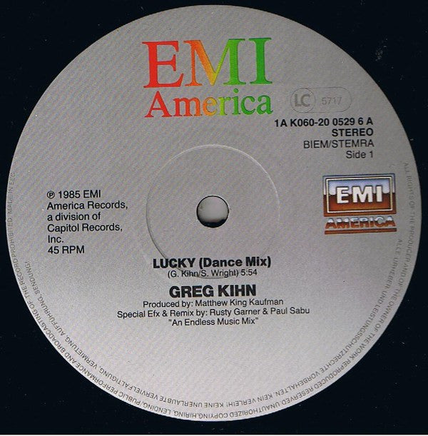 Greg Kihn : Lucky (12",45 RPM)
