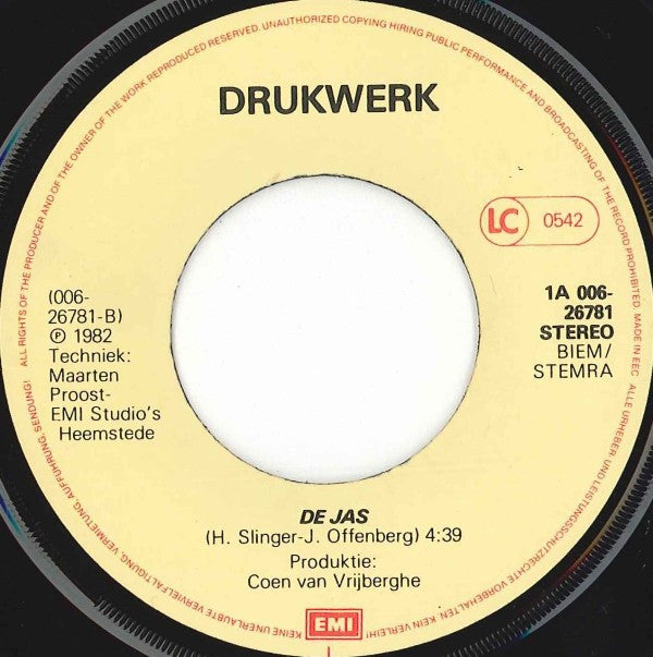 Drukwerk : Wat Dom / De Jas (7",45 RPM,Single)