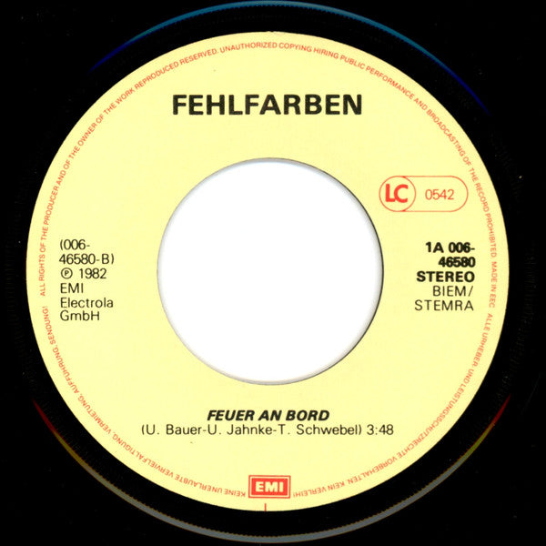 Fehlfarben : Ein Jahr (Es Geht Voran) (7",Single)