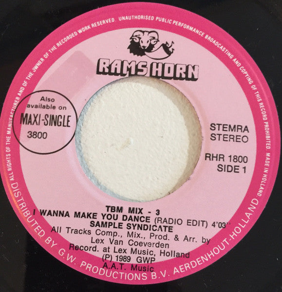 Sample Syndicate : TBM Mix 3 (I Wanna Make You Dance) (7",Single,45 RPM)