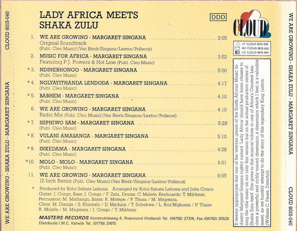 Margaret Singana : We Are Growing - Shaka Zulu (Lady Africa Meets Shaka Zulu) (CD, Album)