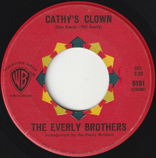 Everly Brothers : Cathy's Clown / Always It's You (7",45 RPM,Single,Mono)