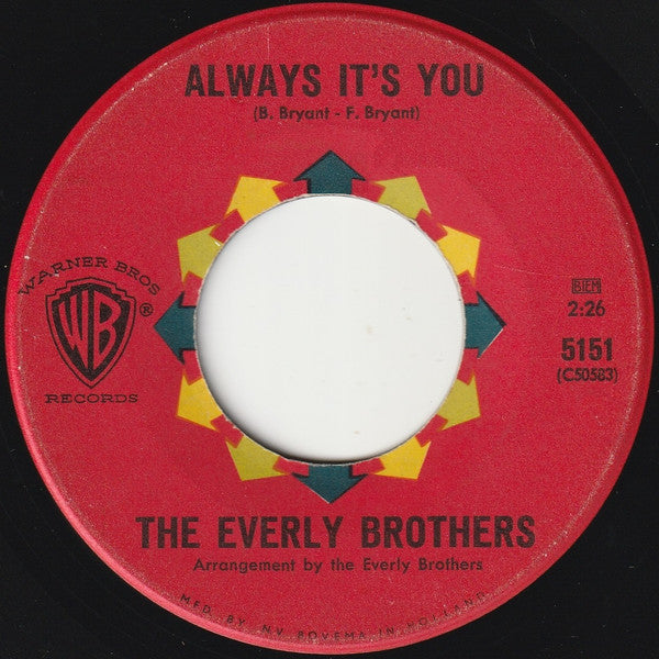 Everly Brothers : Cathy's Clown / Always It's You (7",45 RPM,Single,Mono)