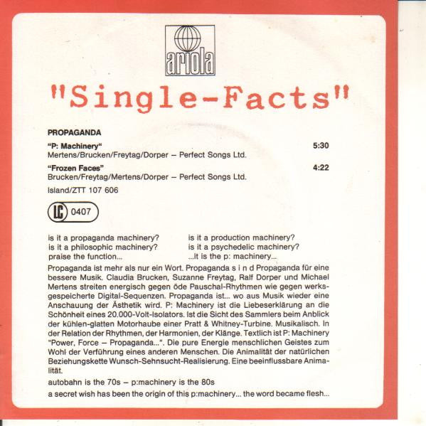 Propaganda : p: Machinery (7",45 RPM,Single,Stereo)