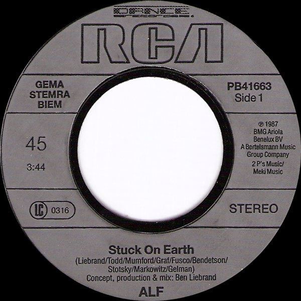 ALF (2) : Stuck On Earth (7",45 RPM,Single,Stereo)