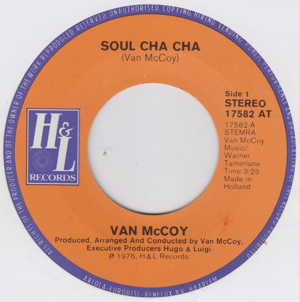 Van McCoy : Soul Cha Cha (7",Single,45 RPM)