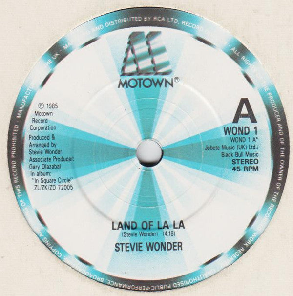 Stevie Wonder : Land Of La La (7",45 RPM)