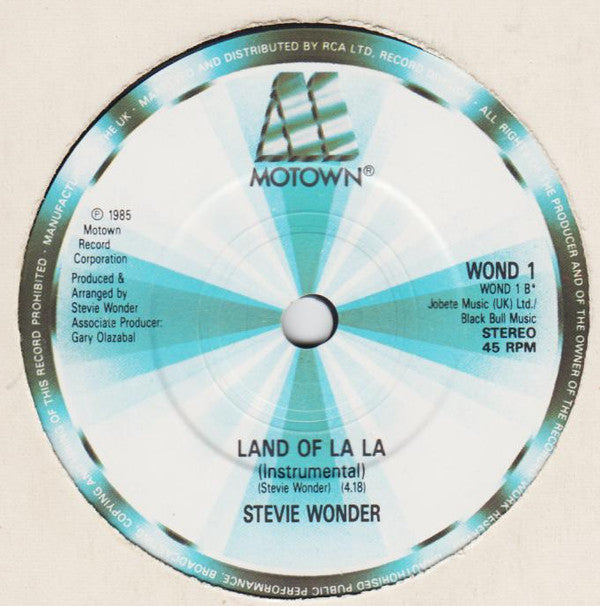 Stevie Wonder : Land Of La La (7",45 RPM)