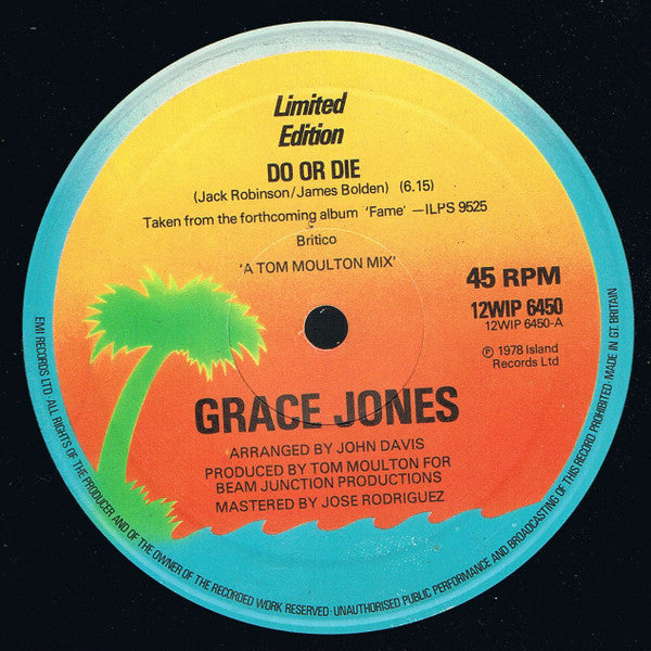Grace Jones : Do Or Die (12",Single)