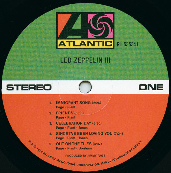 Led Zeppelin : Led Zeppelin III (LP,Album,Reissue,Remastered,Stereo)