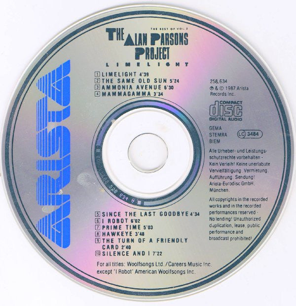 Alan Parsons Project, The : Limelight (The Best Of Vol. 2) (Compilation)