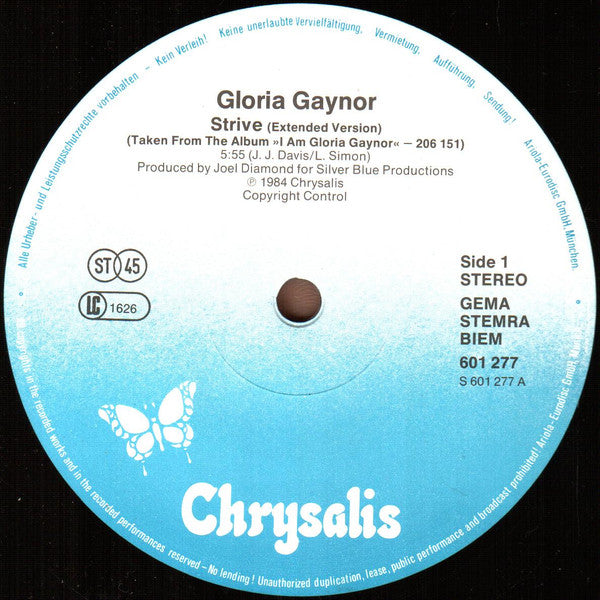 Gloria Gaynor : Strive (12",45 RPM,Maxi-Single)