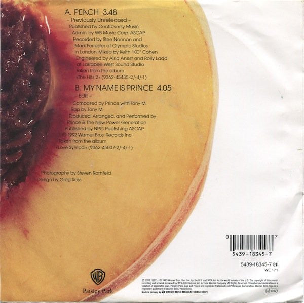 Prince : Peach (7",45 RPM,Single,Stereo)
