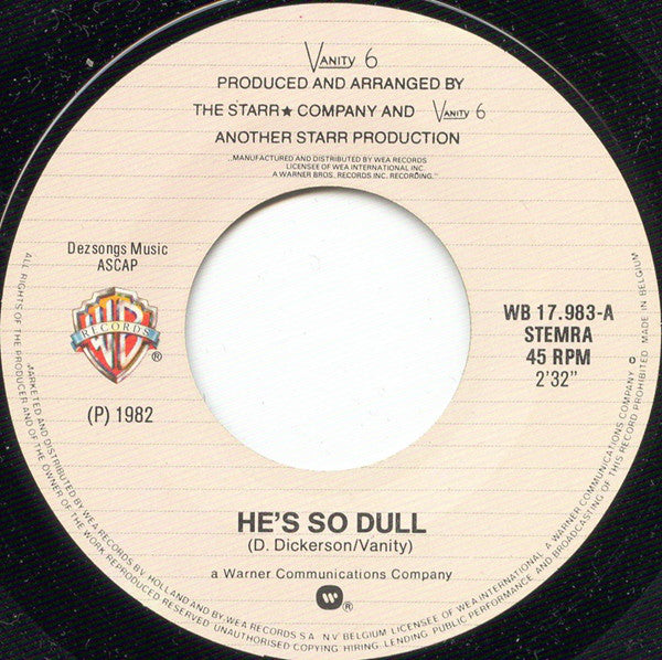 Vanity 6 : He's So Dull (7",45 RPM,Single)