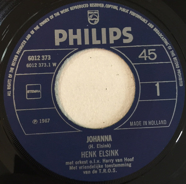 Henk Elsink : Johanna (7",45 RPM,Single)