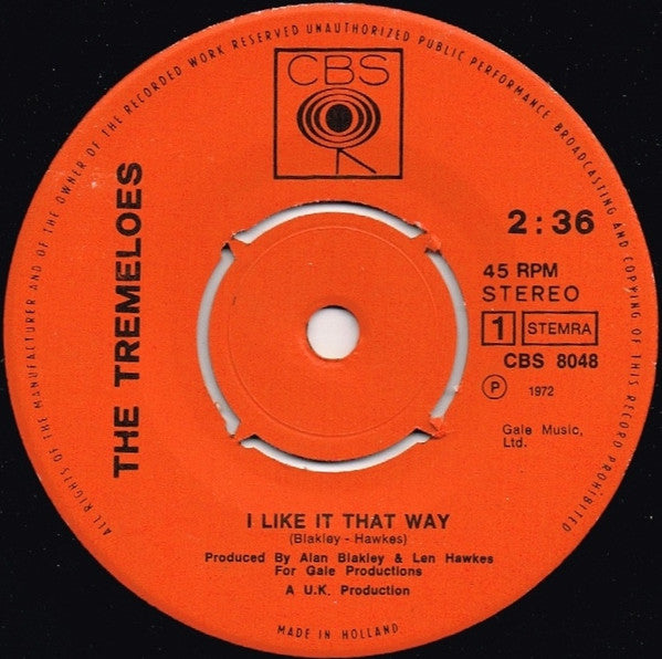 Tremeloes, The : I Like It That Way (7",Single,45 RPM)