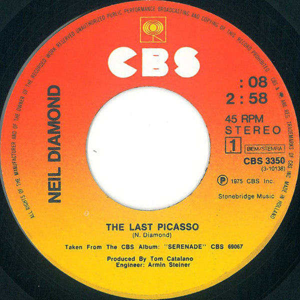 Neil Diamond : The Last Picasso (7",45 RPM,Single,Stereo)