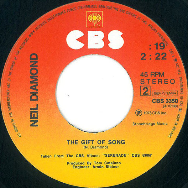 Neil Diamond : The Last Picasso (7",45 RPM,Single,Stereo)