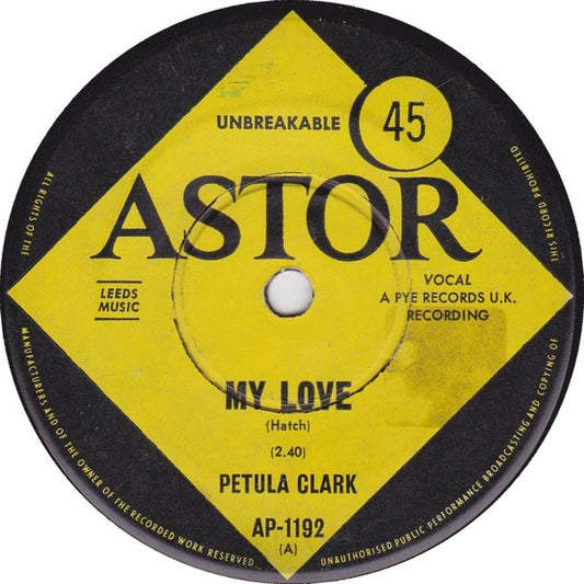 Petula Clark : My Love  (7",45 RPM,Single)